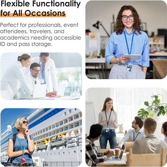 10 Pack Lanyards for ID Badges, Cruise Ship Cards, Keys, Keychain, Long-lasting - Picture 4 of 7